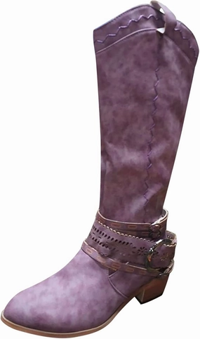 Knee High Cowboy Boots for Women Cowgirl Boots Women Fashion Western Pointed Toe Knee High Chunky Heels Cowboy Boots Platform.knee High Boots