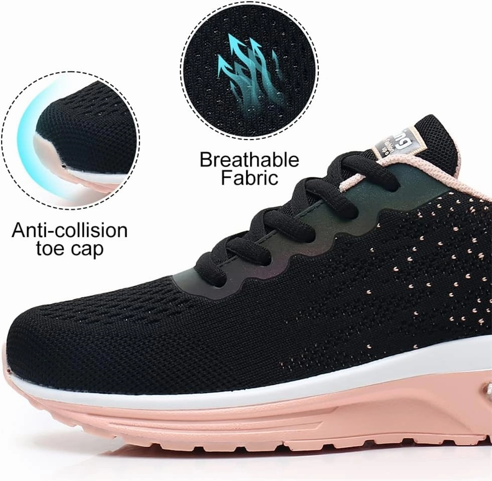 Dannto Women's Lightweight Walking Sneakers Air Cushion Tennis Athletic Running Fashion Sport Shoes for Girls Training Shoes White