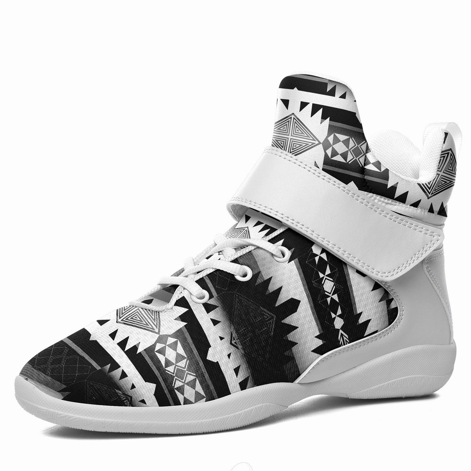 Okotoks Black and White Kid's Ipottaa Basketball / Sport High Top Shoes Basketball Shoes Creator