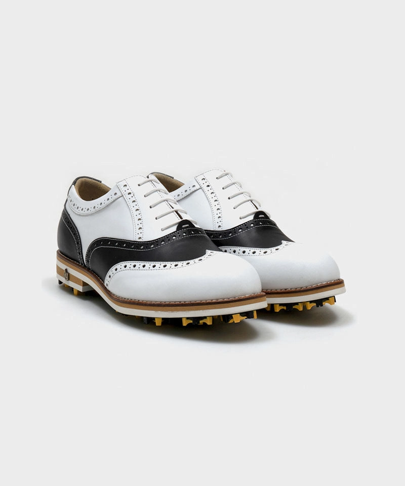 Vs Spiked Spikes For Golf ALL CLASSIC Golf Noble Wingtip Classic Golf Shoes - White Toe