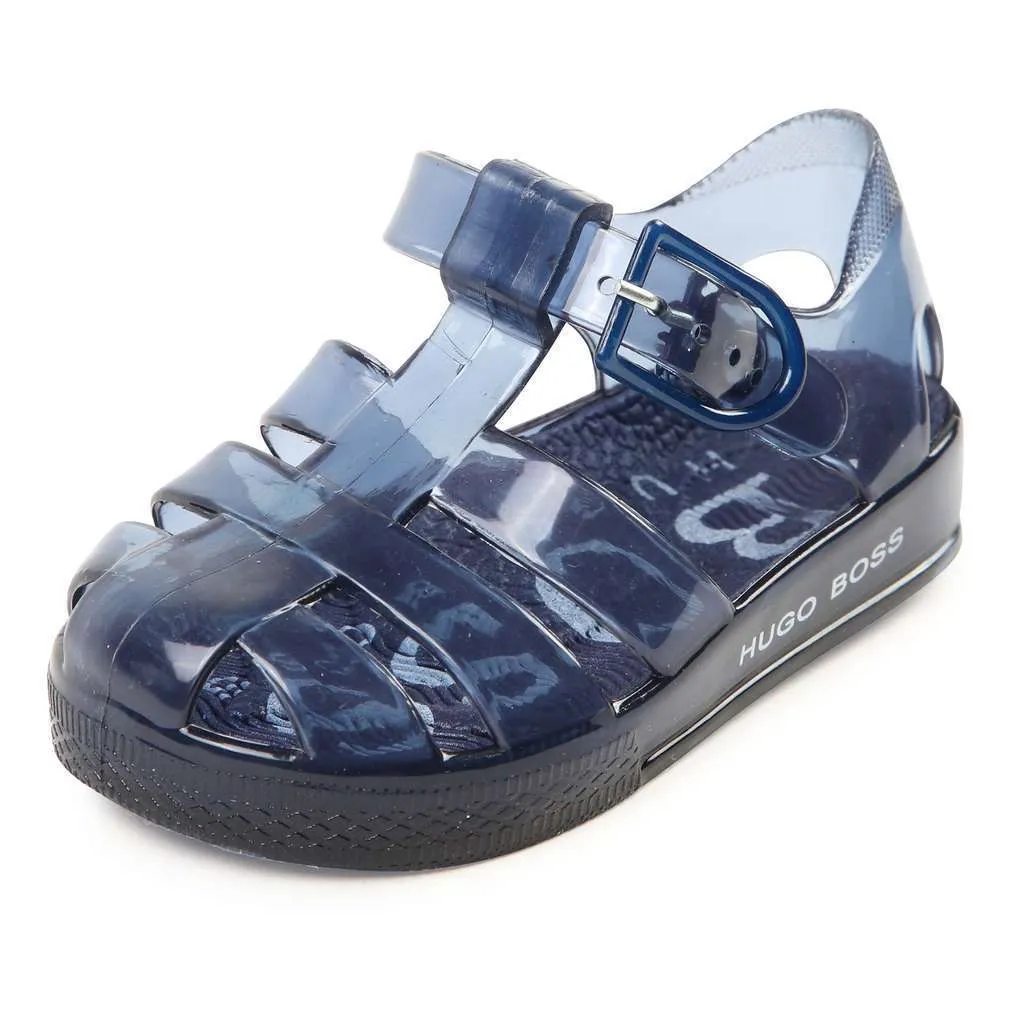 Navy Sandals Leather Sandals Strap
