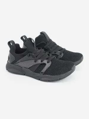 Kids Girl's Textured Trainers,Black Best Work Boots To Keep Feet Cool