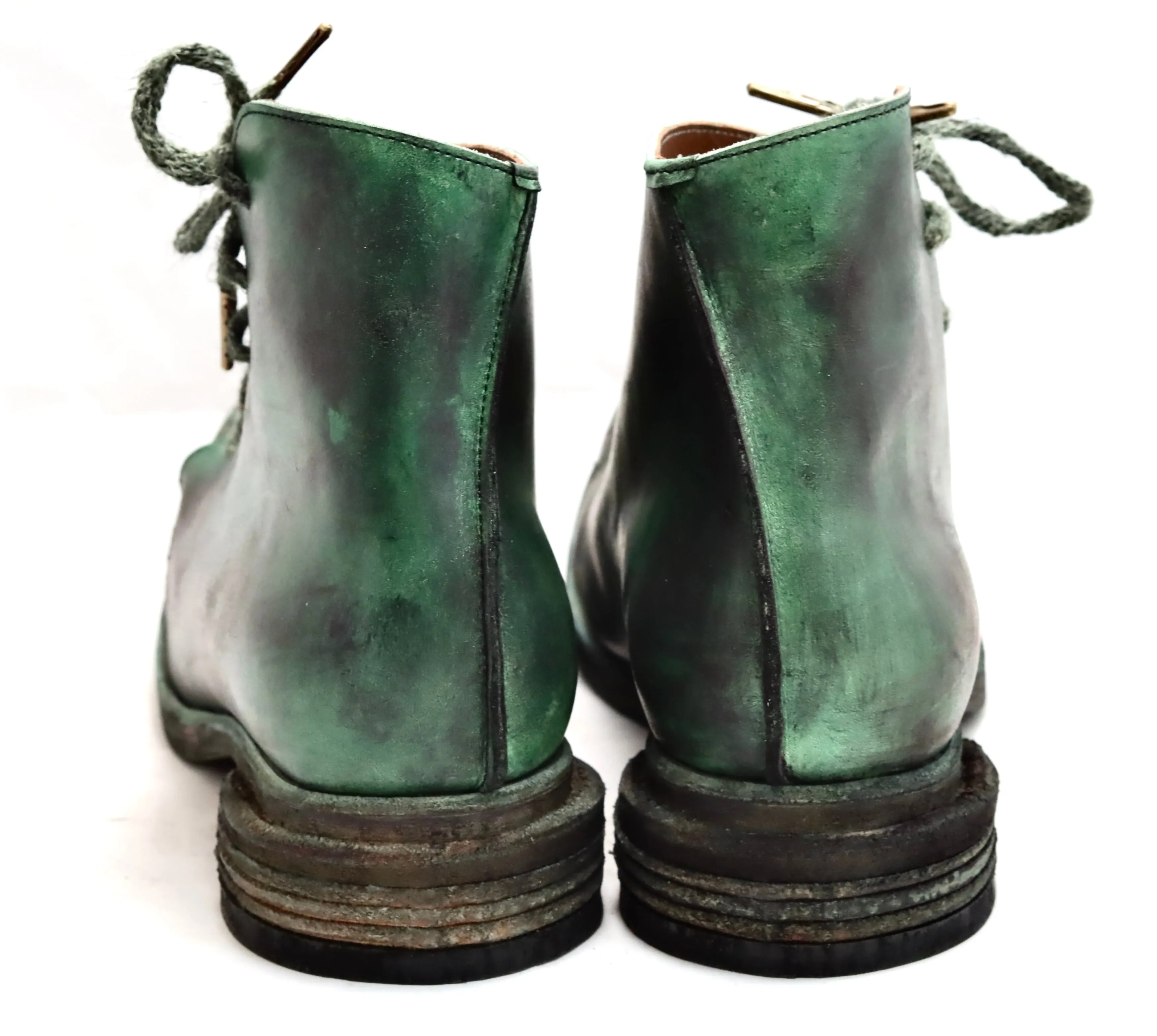 Black Mini Boots Asym derby boot | Dirty petrolio | horse