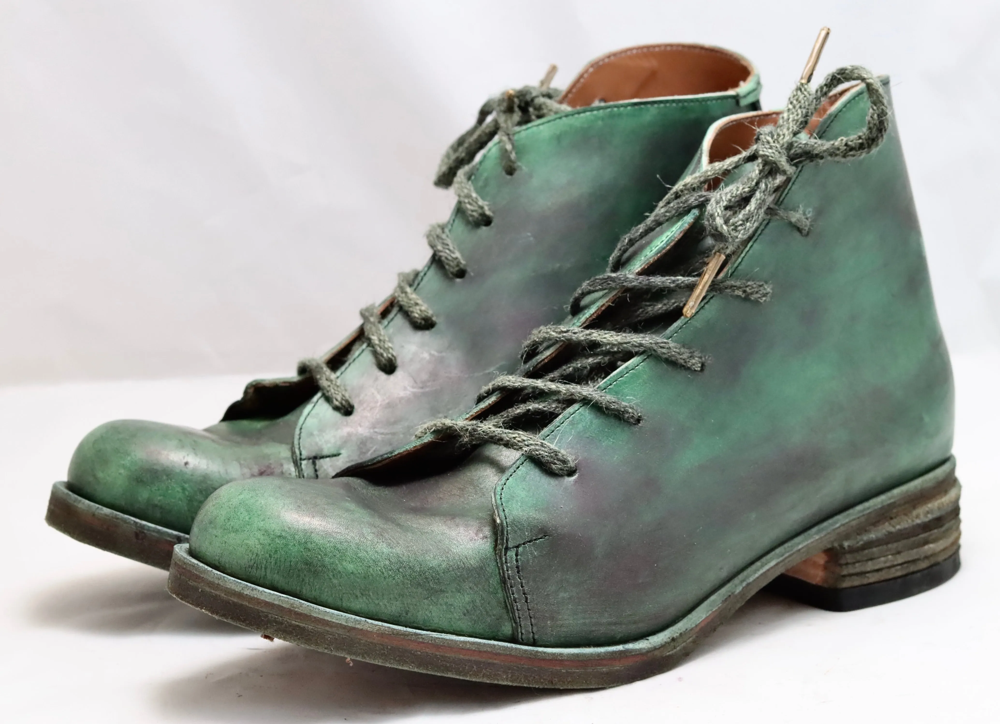 Wide Calf Cowgirl Boots Asym derby boot | Dirty petrolio | horse