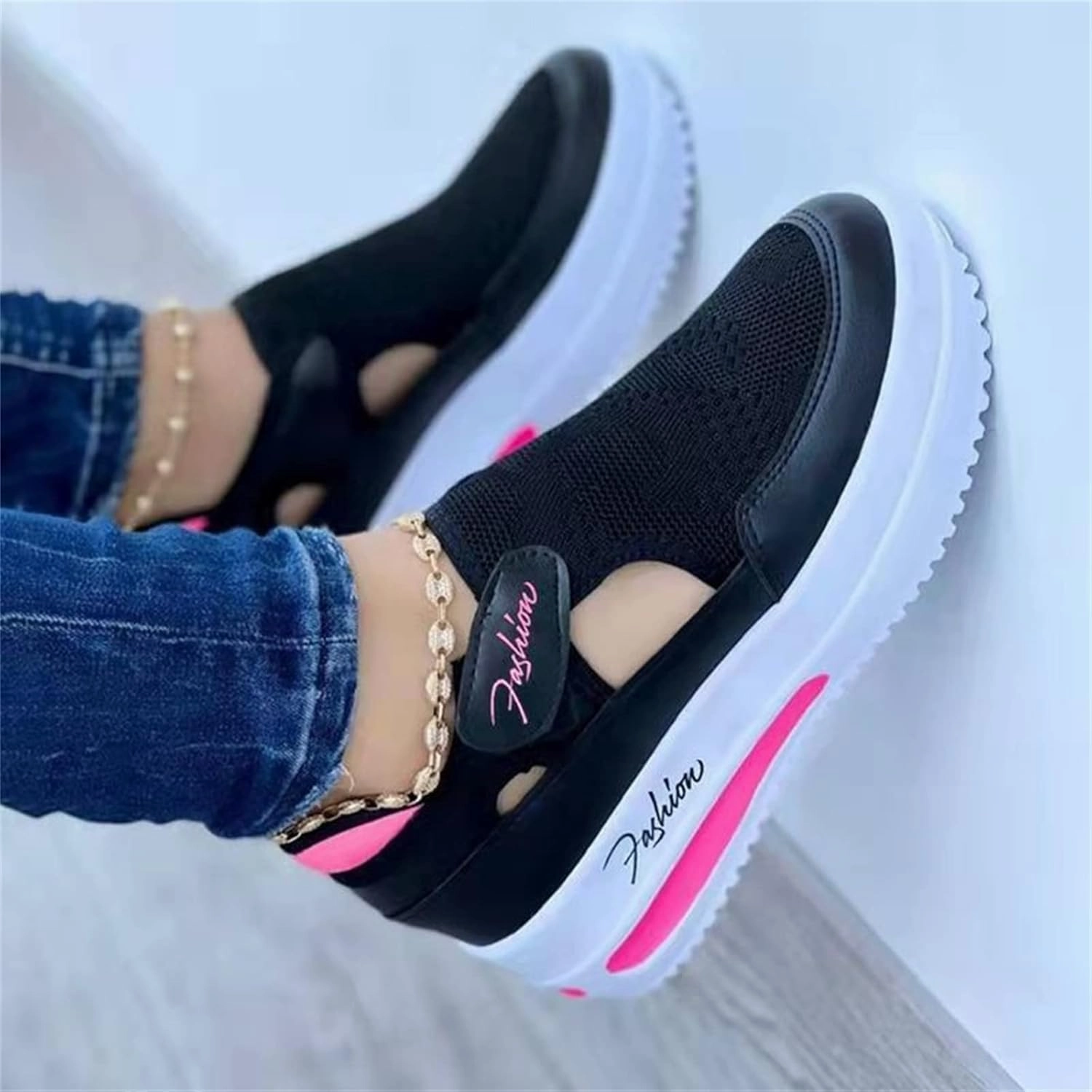 Ladmiple Shoes For Women Sneakers Slip Ons Walking Shoes Casual Lace Up Dressy Summer Fashion Cute Platform Flats Loafer Slip On Wide