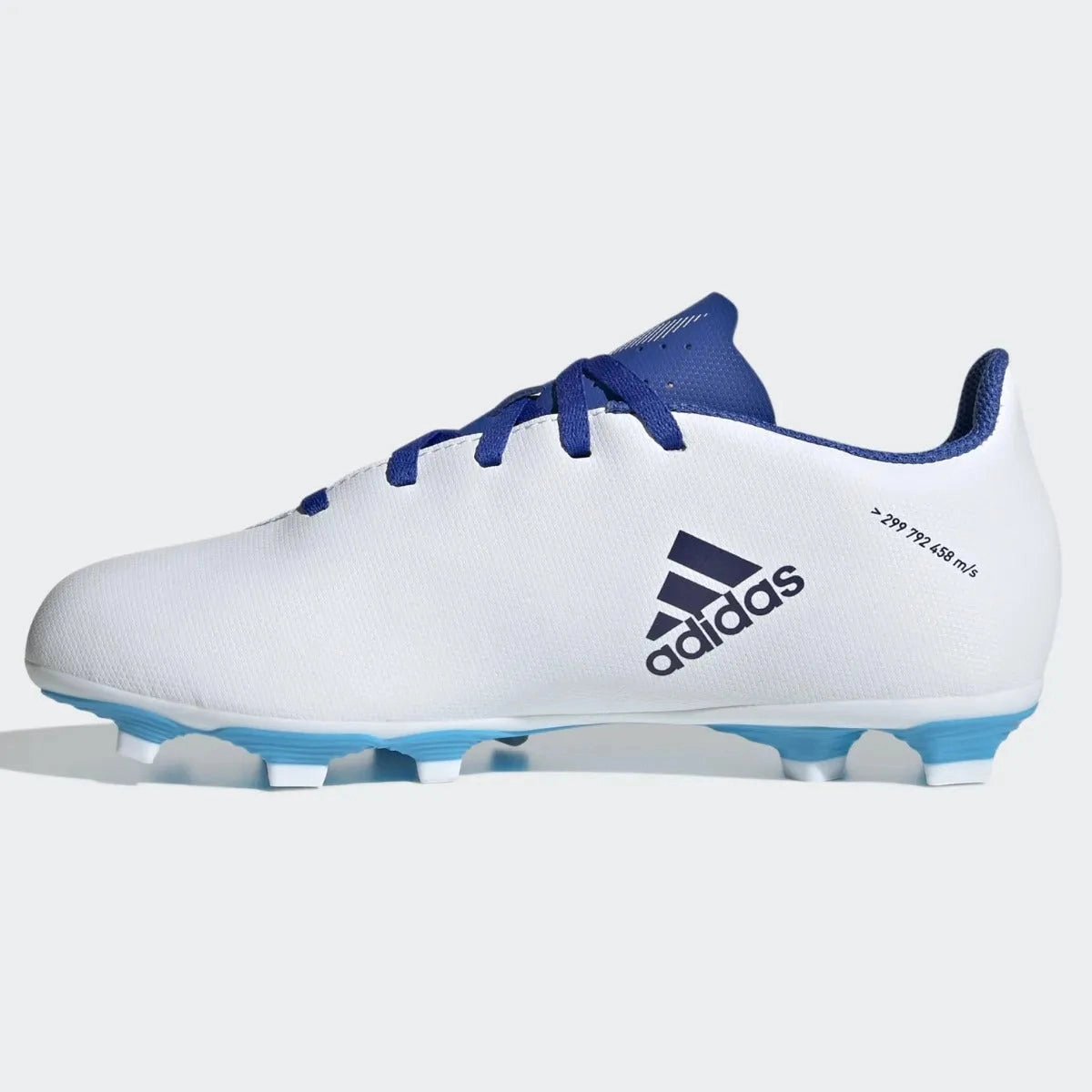New Cleats Soccer adidas Kids X Speedflow .4 FxG - White-Indigo-Sky Rush