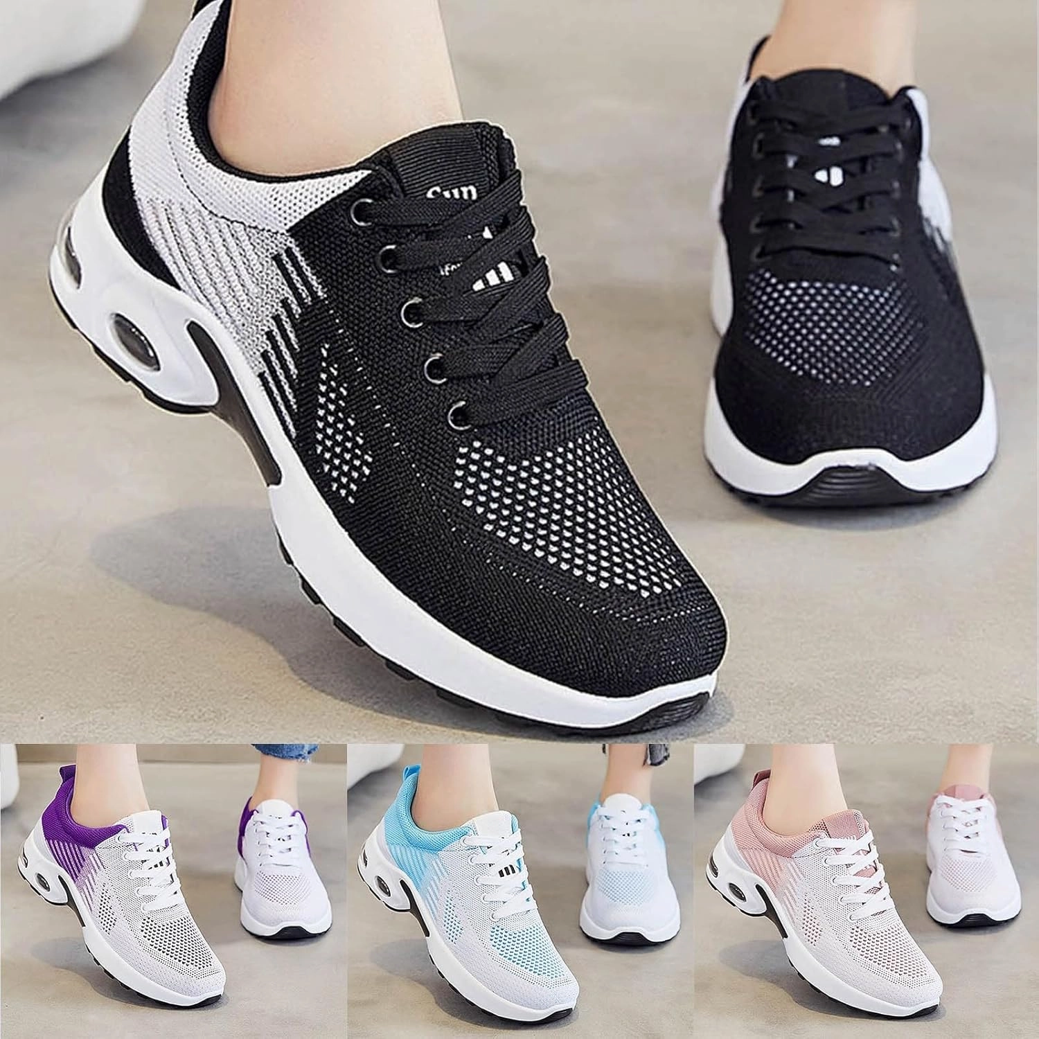 Badminton Shoes With Arch Support Musabela Orthopedic Shoes for Women, Women Non Slip Walking Sneakers Athletic Running Shoes Mesh Air Cushion Sneakers
