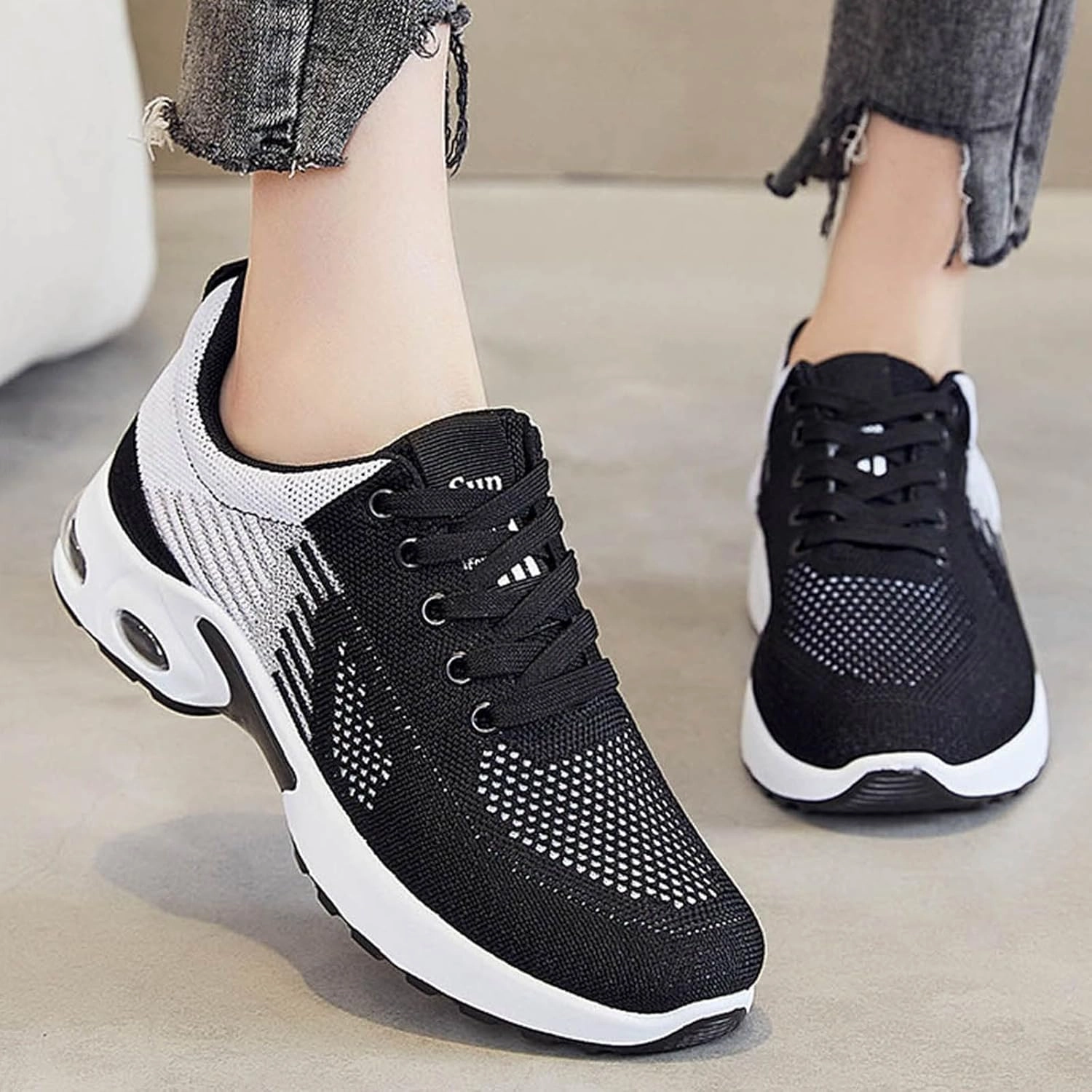 Squash Badminton Shoes Musabela Orthopedic Shoes for Women, Women Non Slip Walking Sneakers Athletic Running Shoes Mesh Air Cushion Sneakers