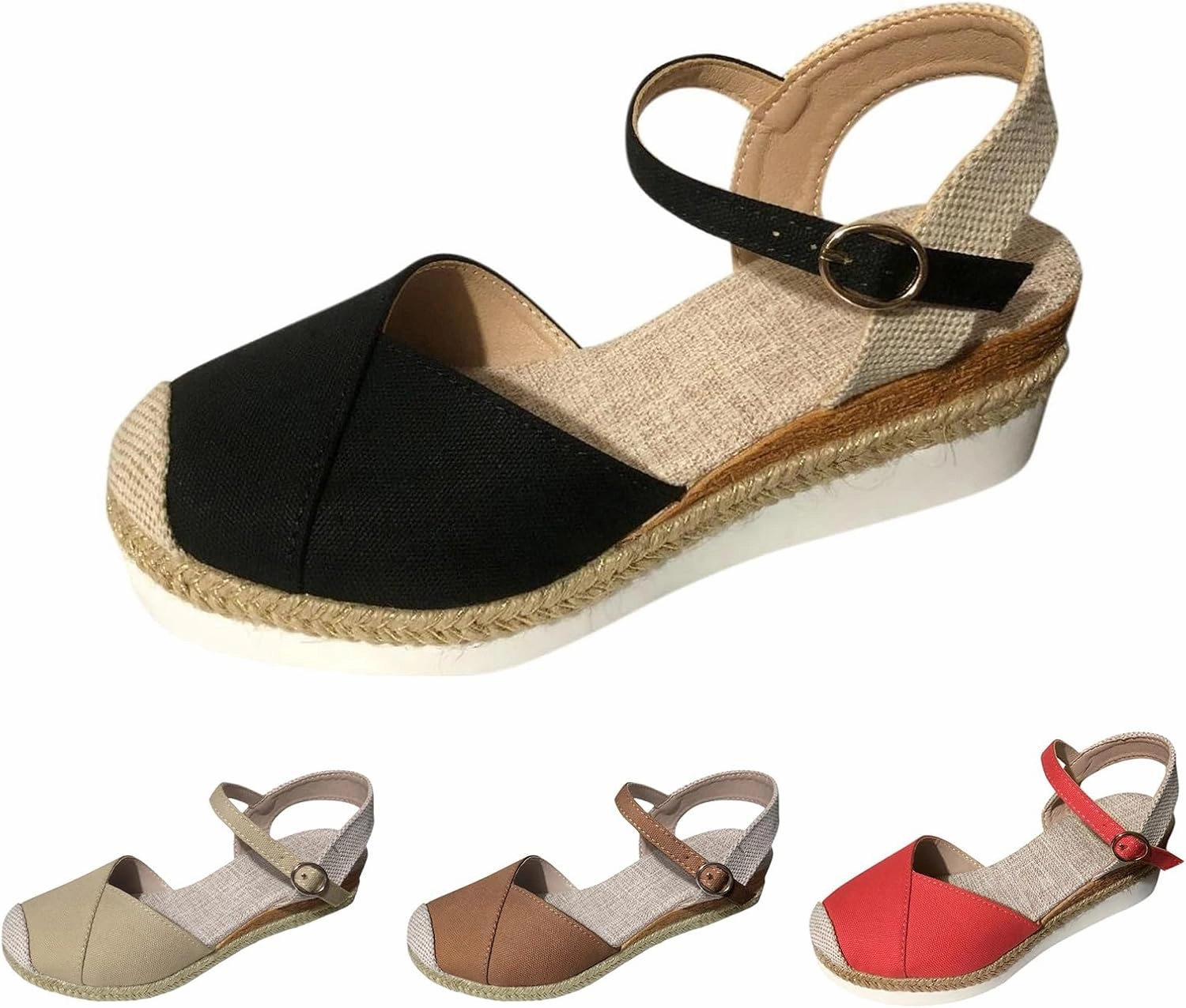 Orthopedic Shoes for Women Closed Toe Platform Heels Sandals Summer Dressy Flats Ankle Strap Espadrilles Wedge Sandal Adjustable Buckle Flat Shoe Boho Beach Slippers Comfortable Walking Outdoor Shoe Tennis Shoes At Finish Line