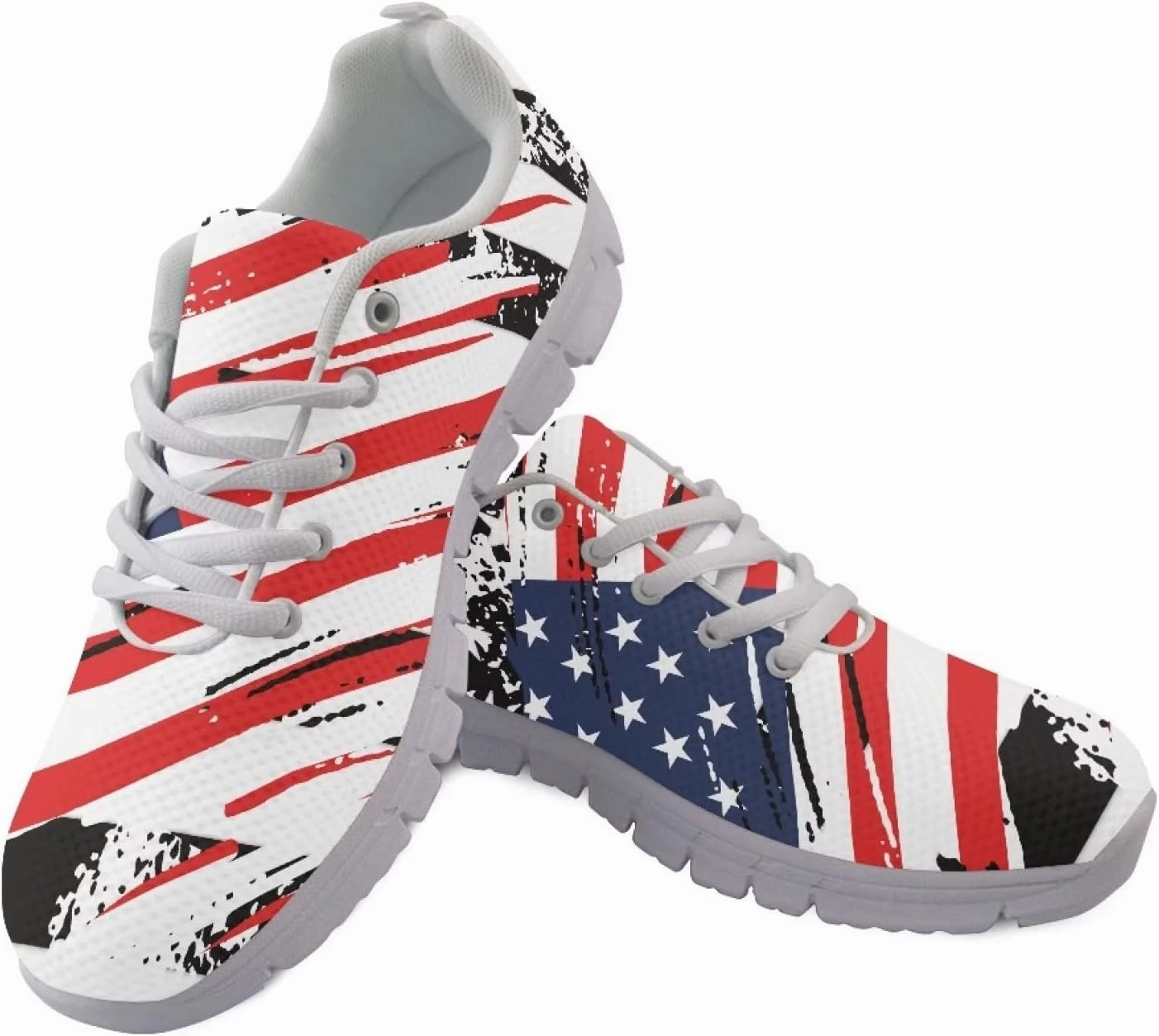 KEIAHUAN Women Running Shoes Casual Mesh Flats Lightweight Tennis Shoes Washable Strap Lace-up Walking Sneakers Non-Slip Training Shoes Badminton Racket Bag With Compartment