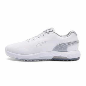 Puma Alphacat Nitro Golf Shoes - White/Light Grey/Puma Silver Puma Elevate Golf Shoes