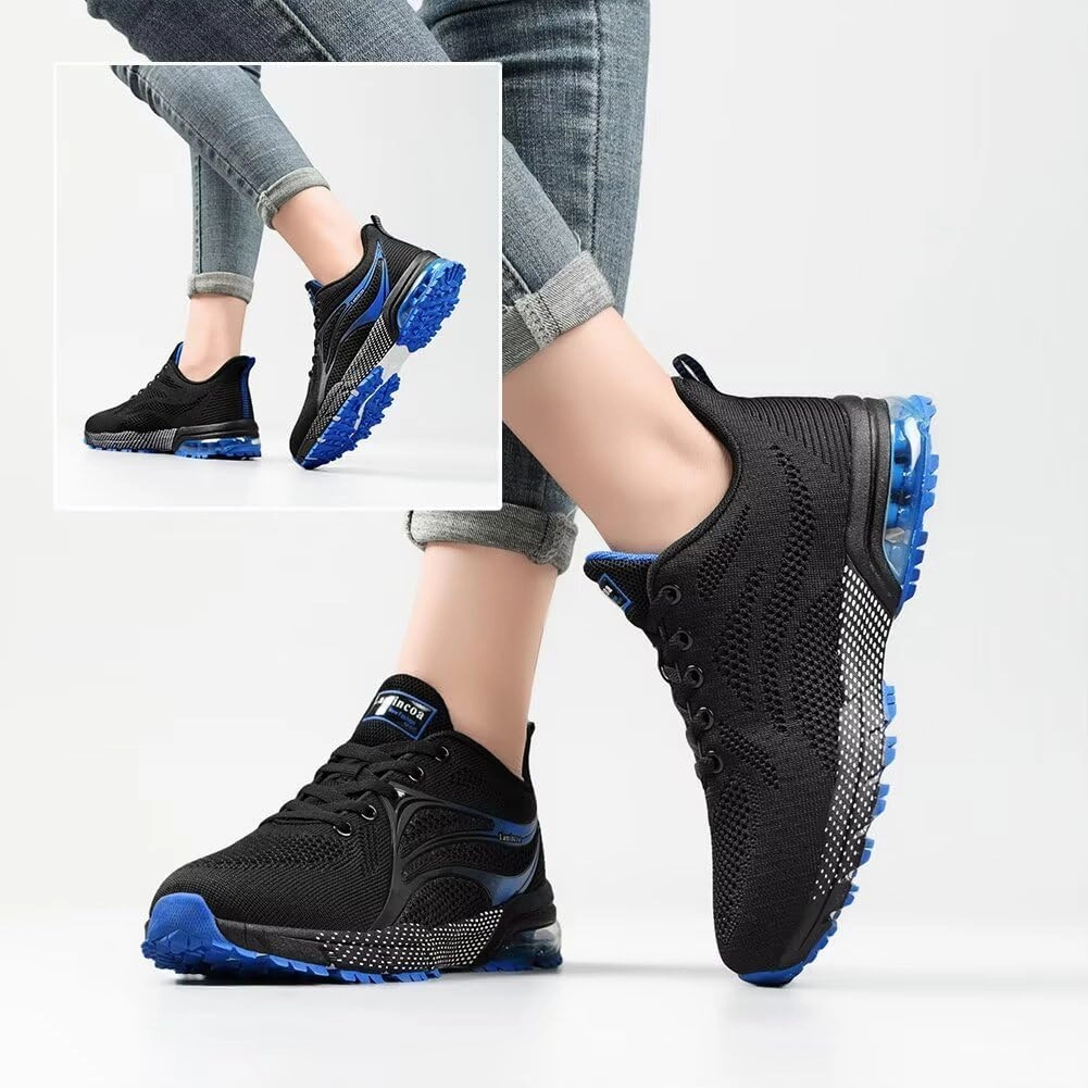 Womens Air Running Shoes Non Slip Tennis Walking Shoes Women Mesh Cushion Sneakers for Gym Workout Sports Indoor Squash/badminton Shoes