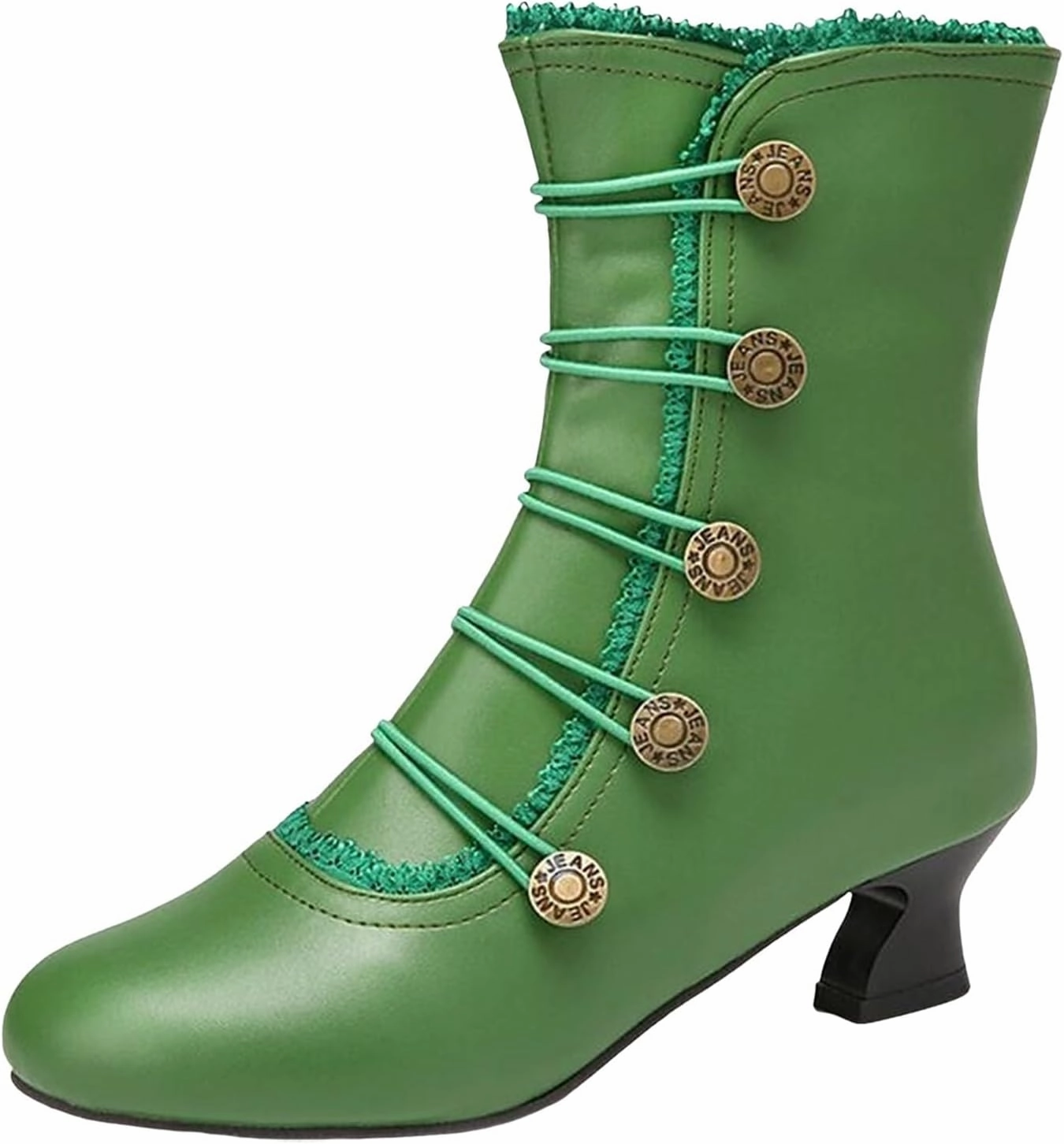 The Day 2024 Deals Work Boots Women's Non-Slip Halloween Combat Boots Lace-Up Platform Block Heeled Winter Fall Booties Footwear Combat Boots Laces