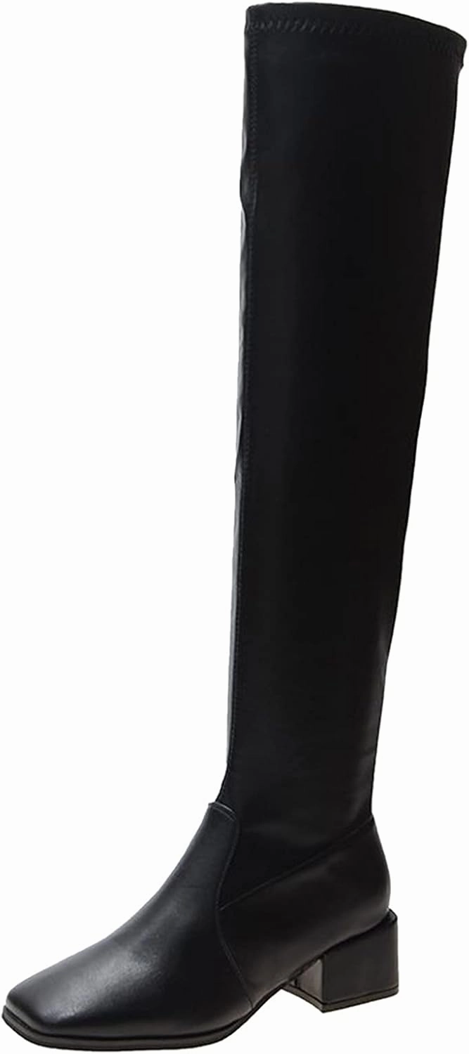 Celebrities Knee High Boots Thigh High Boots for Women Knee High Boots Zipper Shoes Fashionable Long Tall Solid Color Suede Side Womens Boot