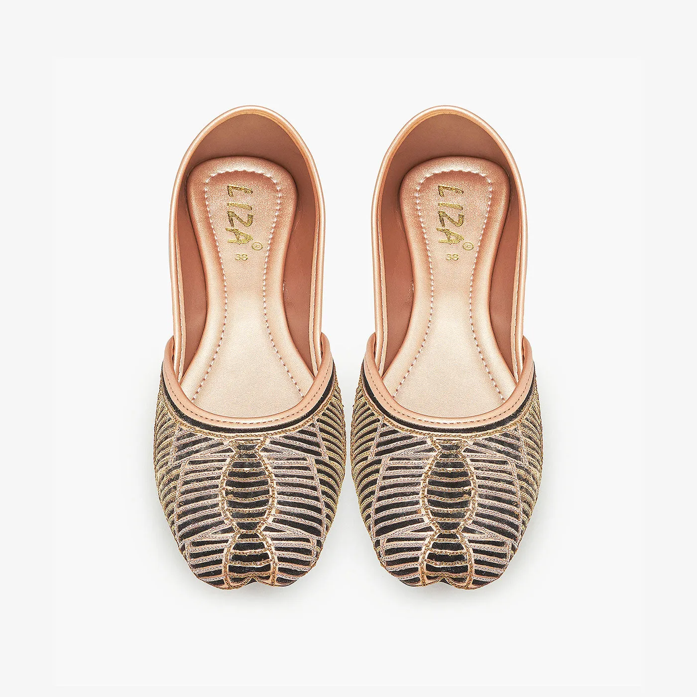 Tilla Embroidered Khussa No Heel Work Boots