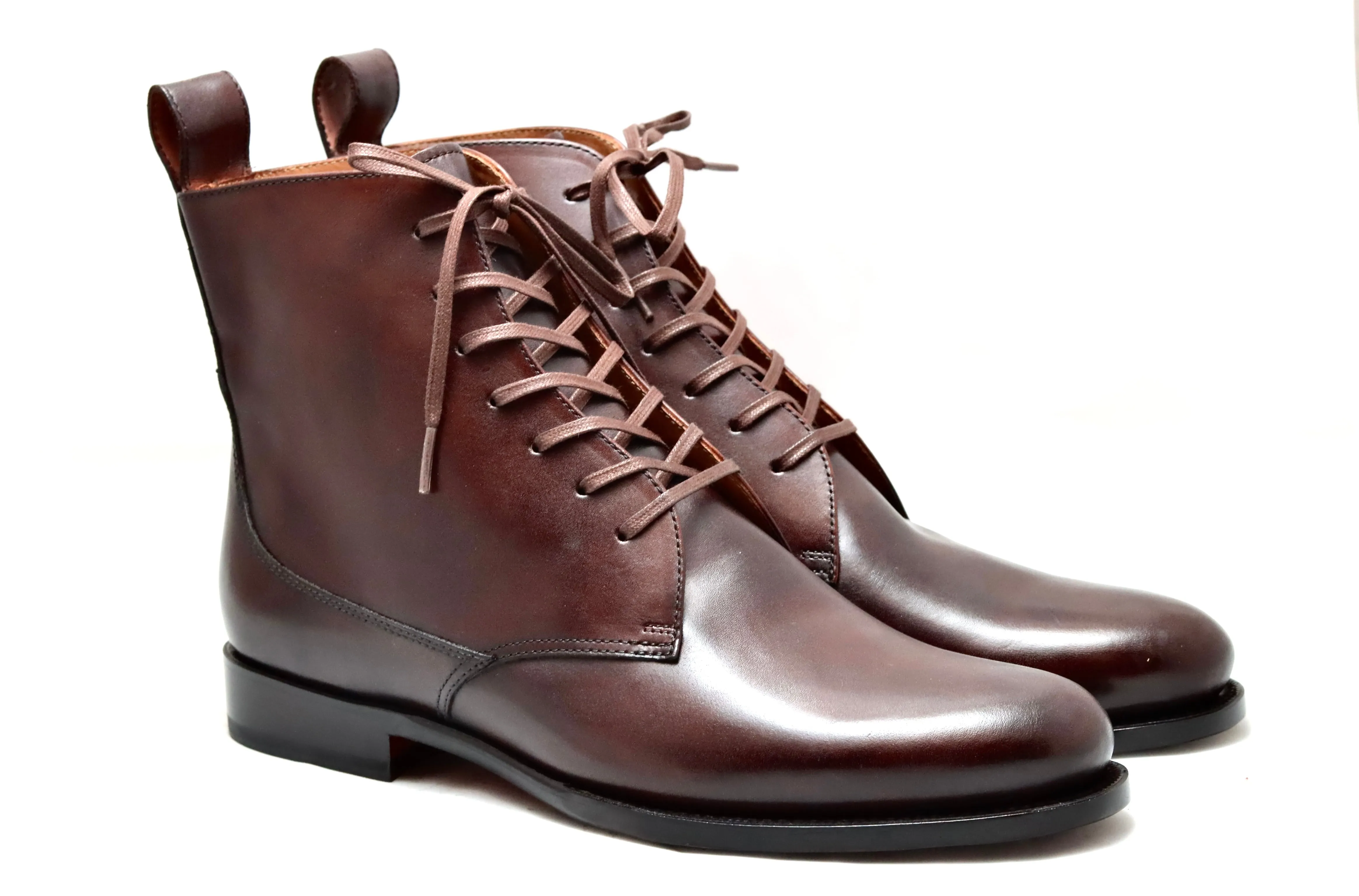 Heel cap derby Boot  | acorn brown  calf | wide fit Cr7 Boots