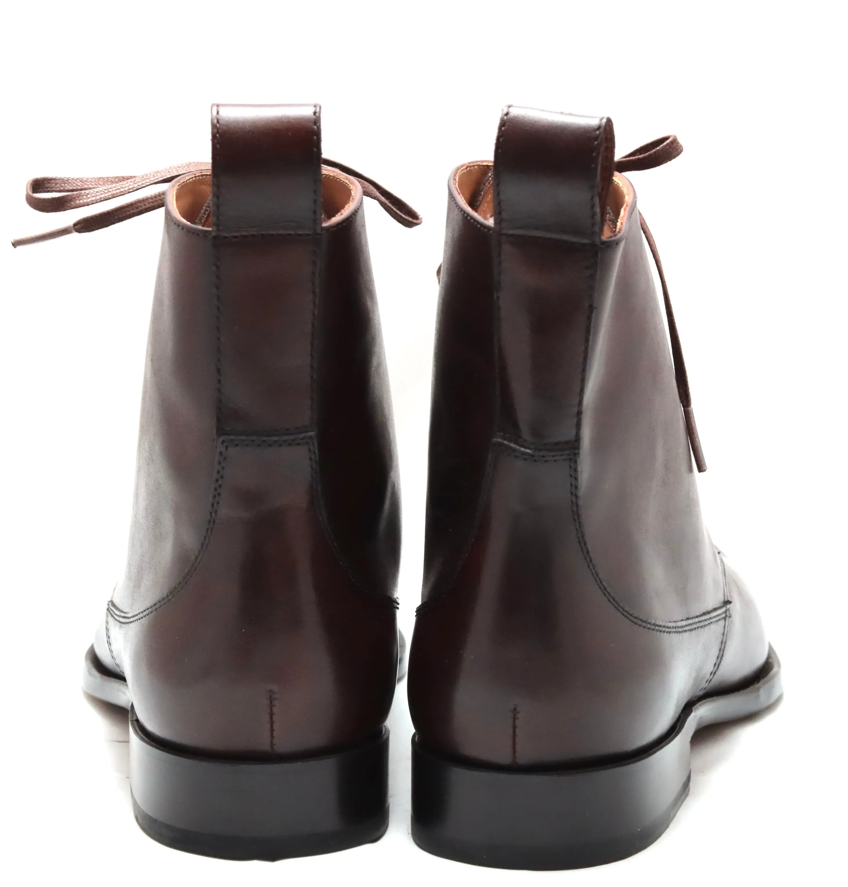 Heel cap derby Boot  | acorn brown  calf | wide fit Knee High Boots With Heel