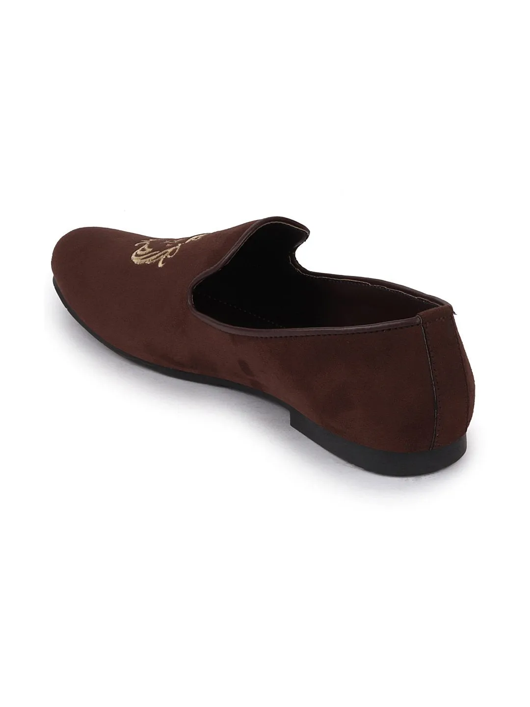 Men Ethnic Brown Party Slip On Loafers Loafers Bit