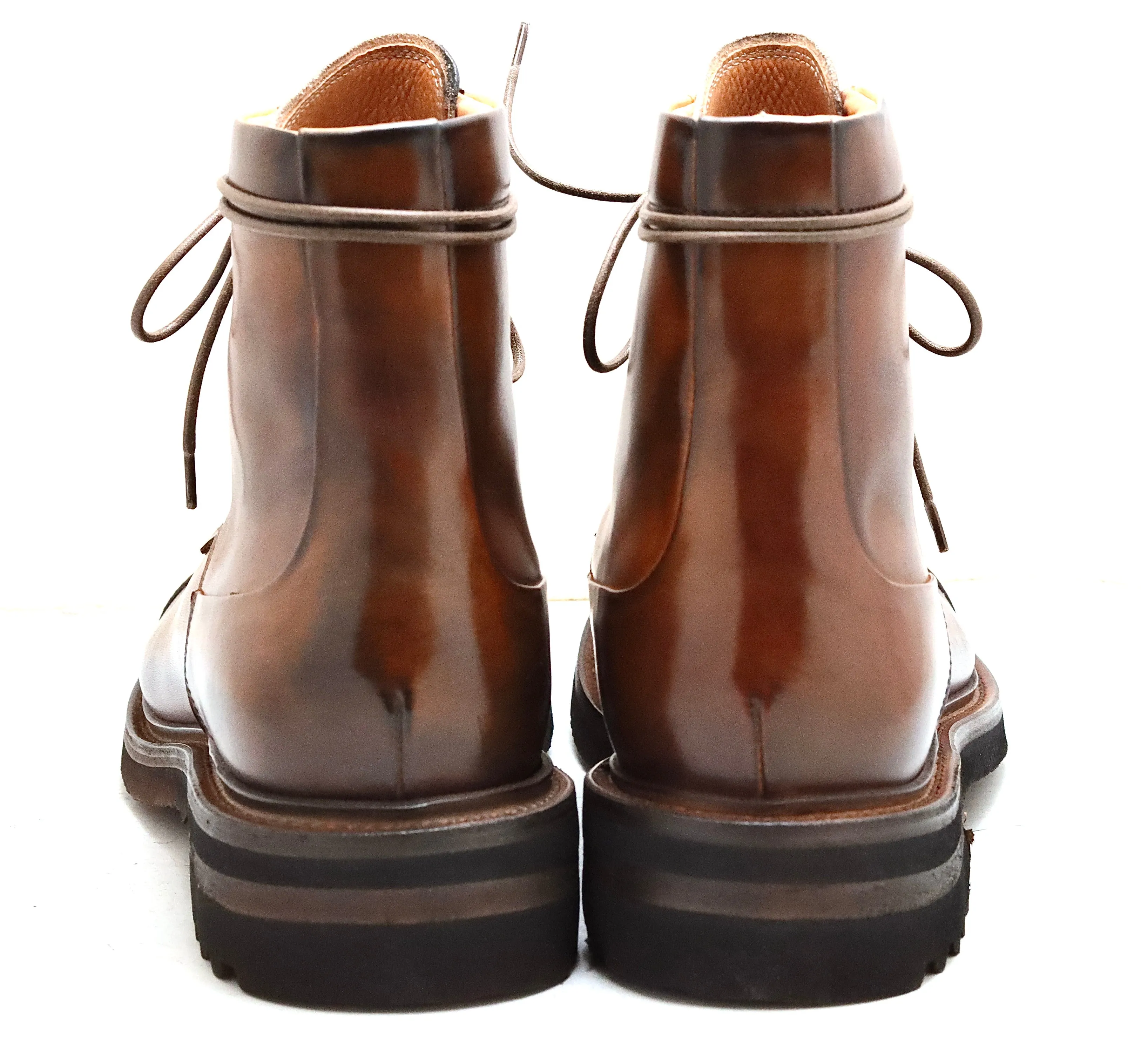 Toe cap derby Boot  | dark tan  | calf | wide fit Calf Boots Wide
