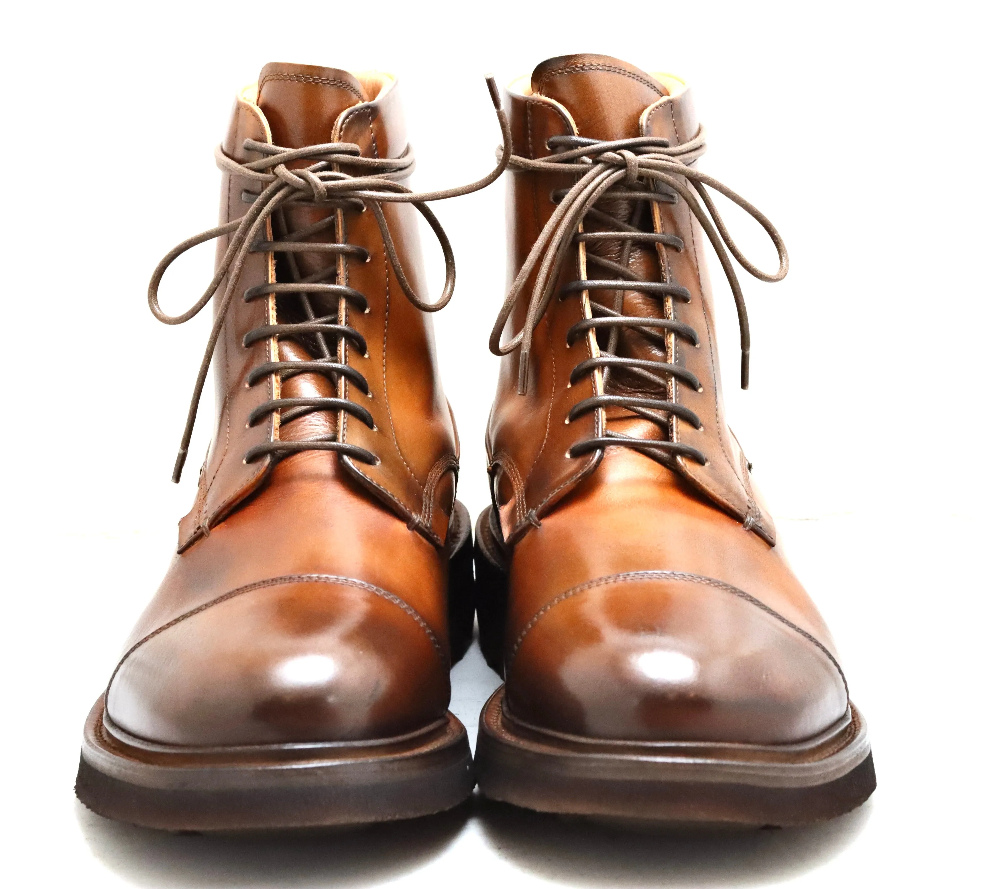 Toe cap derby Boot  | dark tan  | calf | wide fit Ww2 Military Boots