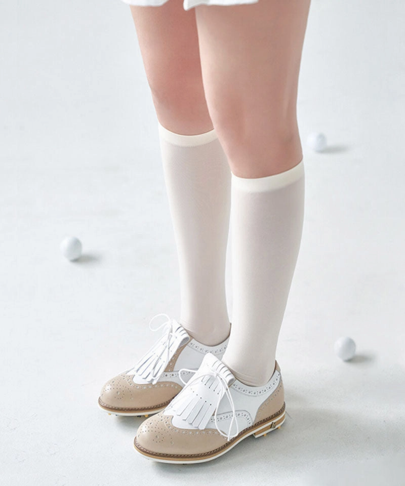 ALL CLASSIC Golf Noble Wingtip Classic Golf Shoes - Beige Golf Spike Shoes