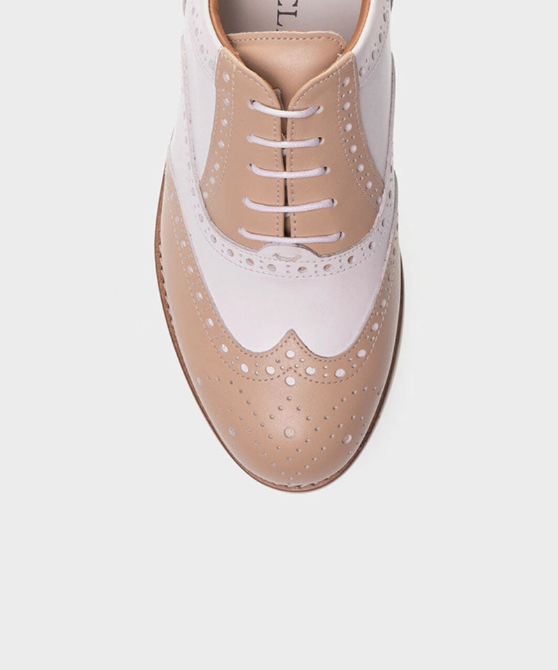 High Top Golf ALL CLASSIC Golf Noble Wingtip Classic Golf Shoes - Beige