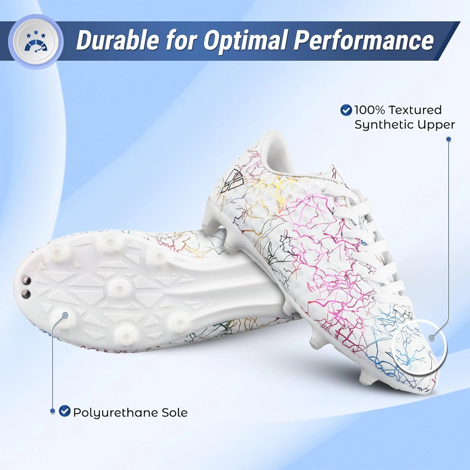 Youth Soccer Cleats Mercurial Vizari Zodiac Firm Ground Soccer Cleats Boys Girls | Lightweight & Durable Youth Football Shoes with Molded TPU Outsole | Outdoor Training & Matches