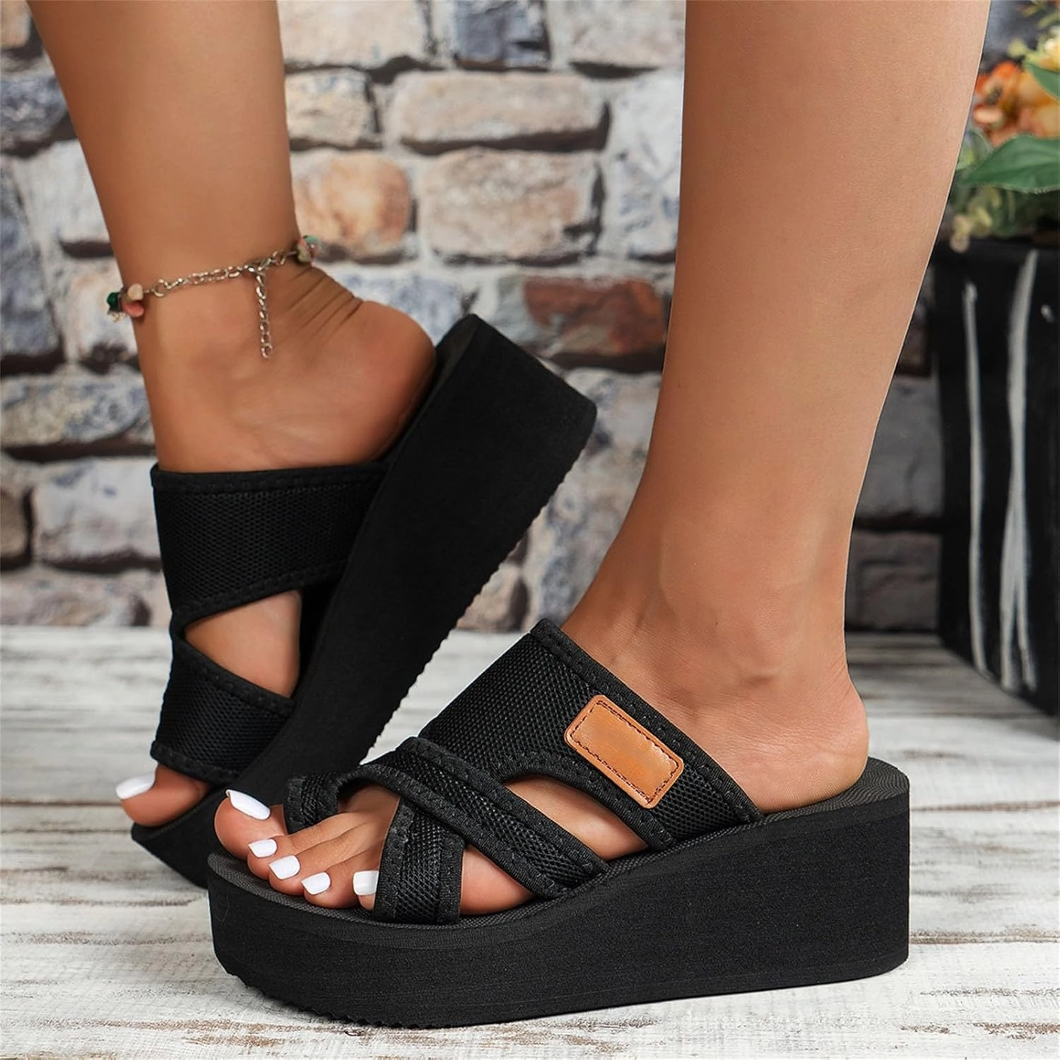 Womens Fashion Orthotic Flip Flops Ladies Slip On Lightweight Athletic Yoga Mat Cushion Thong Sandals Canvas Flip Flops