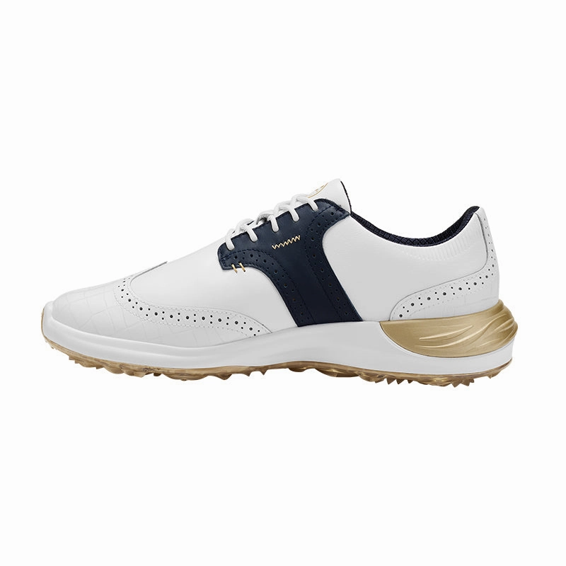 Puma Monolite Golf Shoe PUMA LE PHANTOMCAT NITRO Gator Men's Spikeless Shoes (White/Navy/Gold)