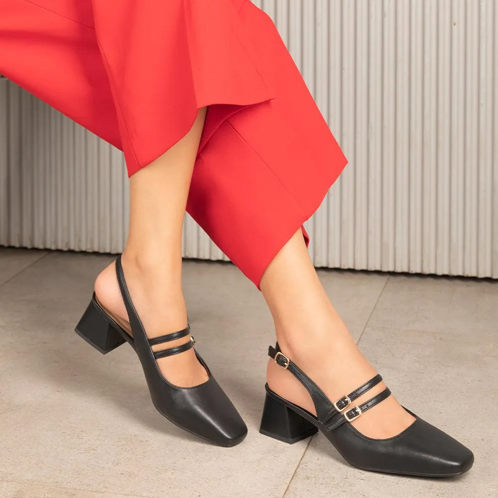 Slip On Steel Toe Work Boots Tresmode Glampart Black Women's Dress Block Heel Slingback Pumps