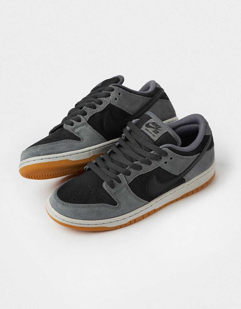 Nike Rocker Bottom Shoes Nike SB Dunk Low Pro Skate Shoes - Dk Smoke Grey/Black-Smoke Grey