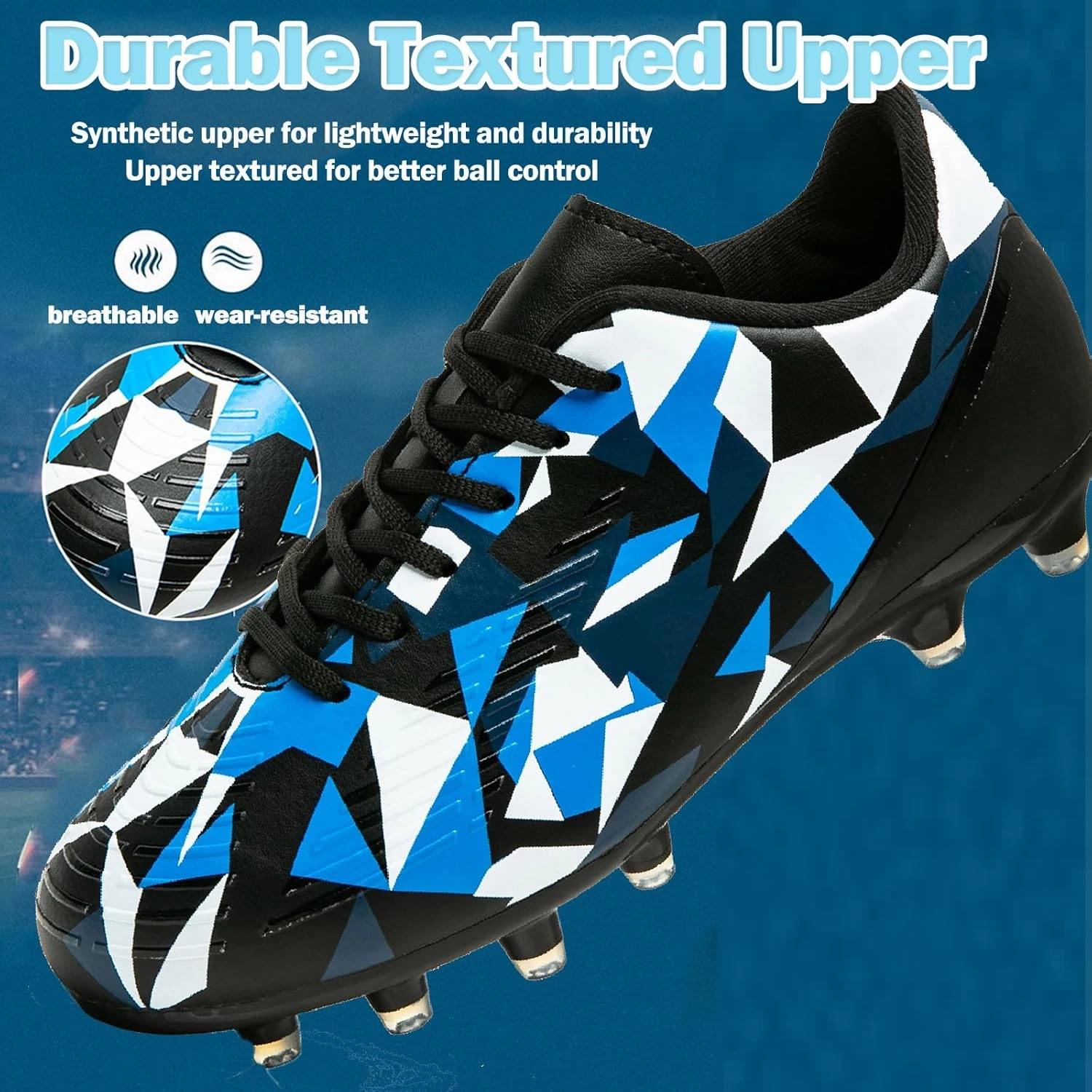 Kids Soccer Cleats Boys Girls Youth Football Cleats for Boys Girls Athletic Outdoor Soccer Shoes Lightweight Teenager Unisex Training Football Shoes for Little and Big Kid 2016 Best Soccer Cleats