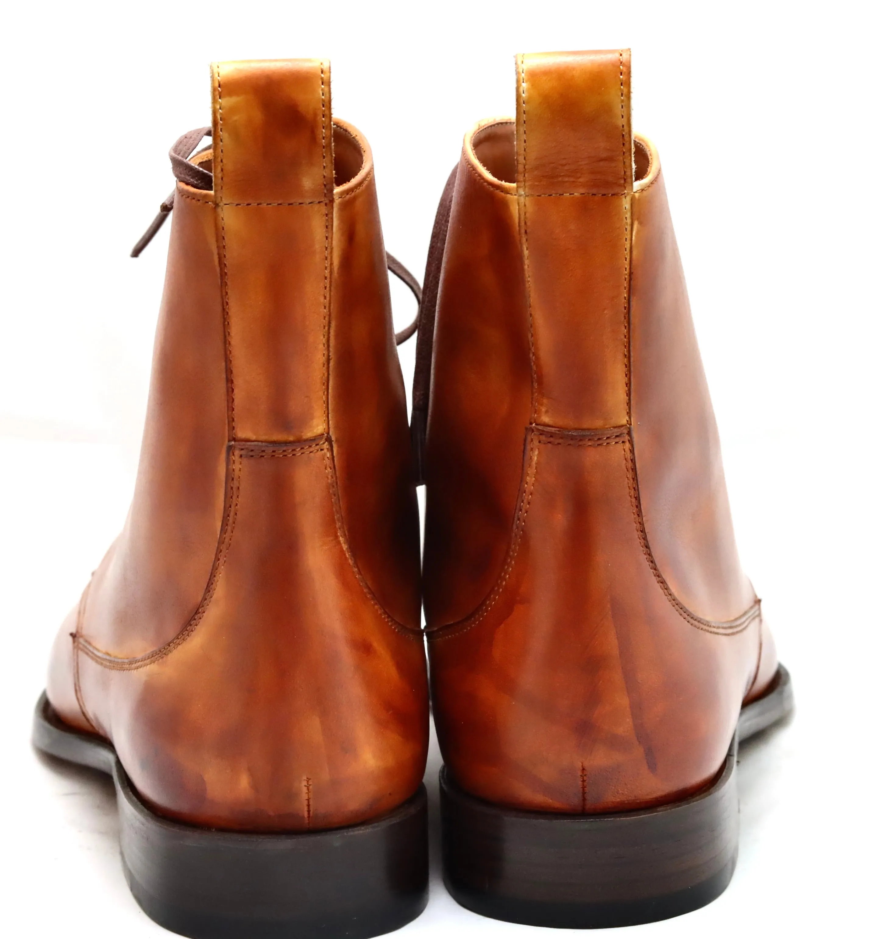 Tecovas Boots Heel cap derby Boot  |  Cognac calf  | wide fit