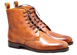 Free Soldier Boots Heel cap derby Boot  |  Cognac calf  | wide fit
