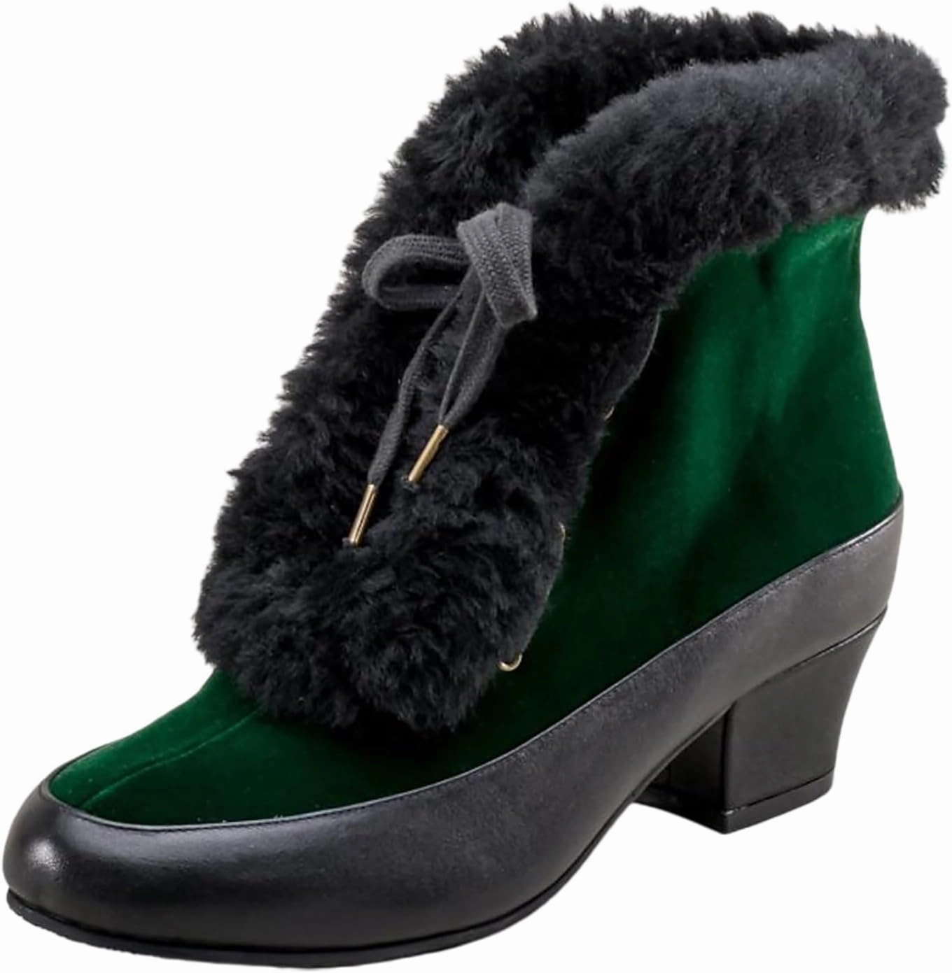 Combat Boots Womens Women's Winter Warm Plus Cotton Thickened Furry Snow Boots Chunky Heels Elegant Short Booties Combat Boots Front View