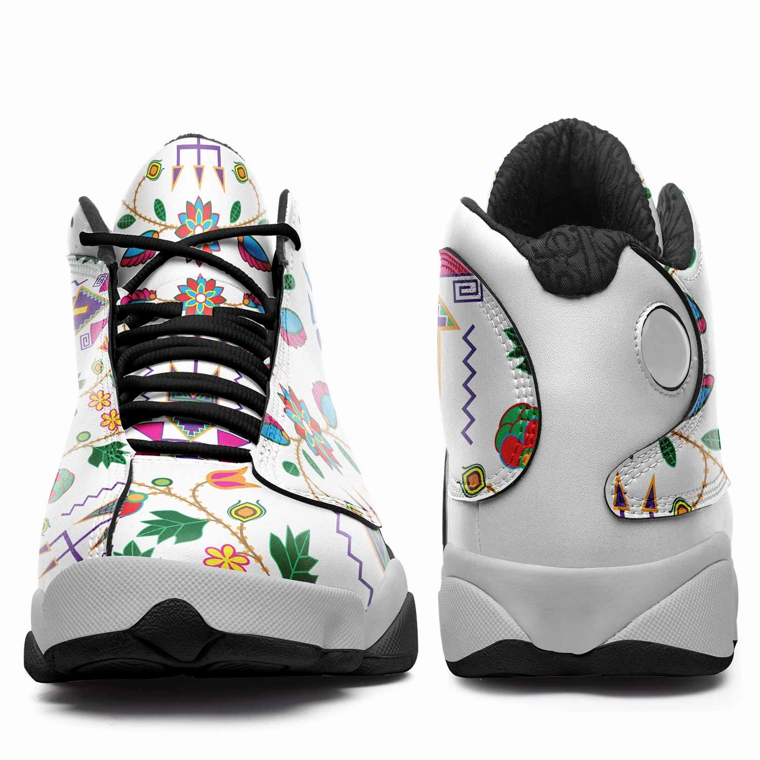 Basketball Shoes Good For Gym Geometric Floral Fall White Isstsokini