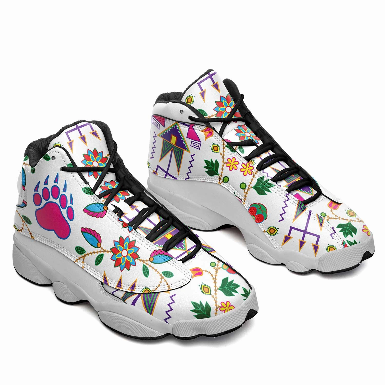 Geometric Floral Fall White Isstsokini Volleyball Vs Basketball Shoes