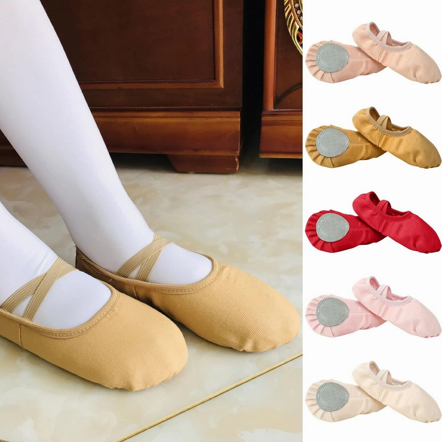 Ballet Shoes Toddler Slippers Elastic Canvas Girls Ballerina Dance Shoes for Toddler/Little Kid/Big Kid/Women Copa Pure.1 Fg Junior Soccer Cleats