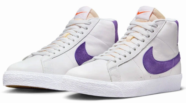 Nike SB - Blazer Mid ISO Shoes | White Court Purple Nike Personalized Shoes