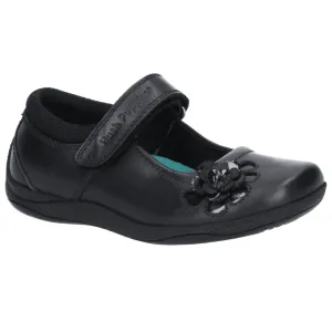 Woven Mary Jane Shoes Hush Puppies Girls School Shoe Jessica Jnr Black Leather