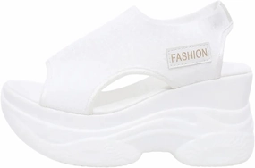 Women Slip Ons Women's Peep Toe Platform Sneakers Summer Athletic Sport Walking Sandals Arch Support Comfy Orthotic Sandal Slip Ons