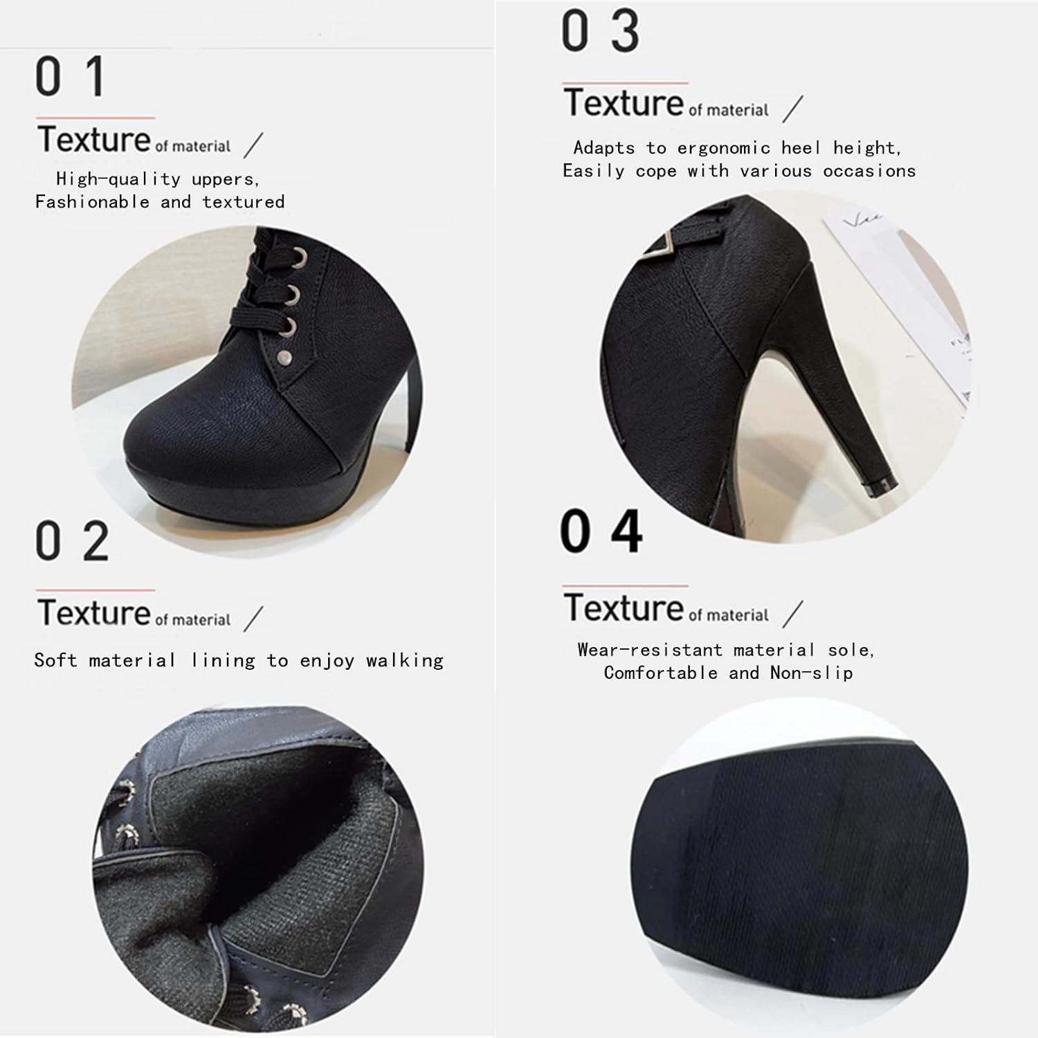 Suede Knee High Western Boots UOQAPRE Womens Ankle High Heel Boots Platform Wedges Chunky High Heels for Women Lace Up Ankle Booties Winter Shoes