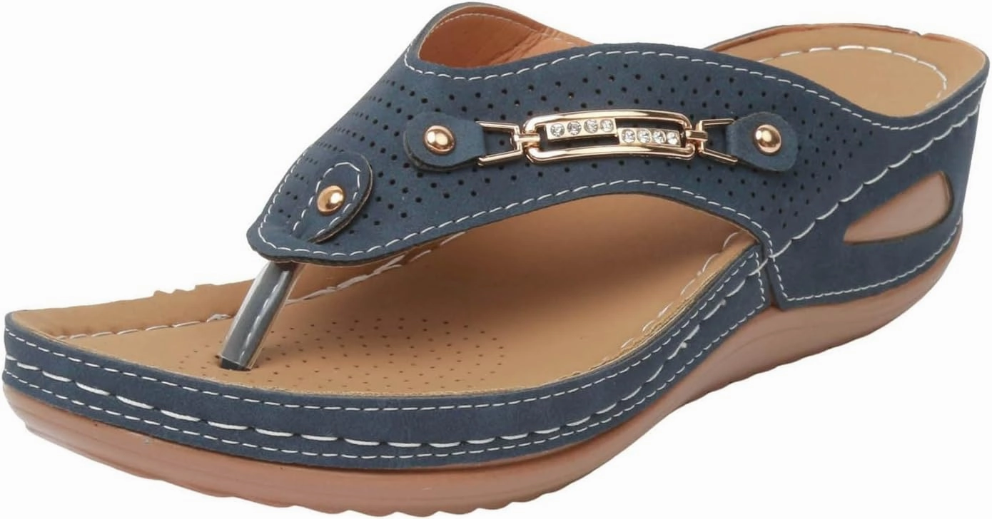 Orthopedic Sandals for Women Dressy Comfortable Arch Support Platform Wedge Sandals Summer Vacation Beach Shoes Flip Flops With Fake Feet