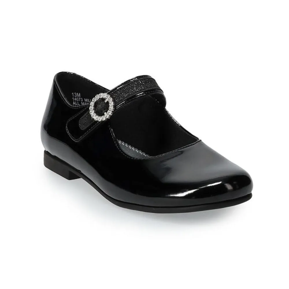 Dona Carmen Mary Jane Shoes Valencia Imports (Rachel Shoes) Little Girls Mary Jane w/ Velcro Strap Black Patent