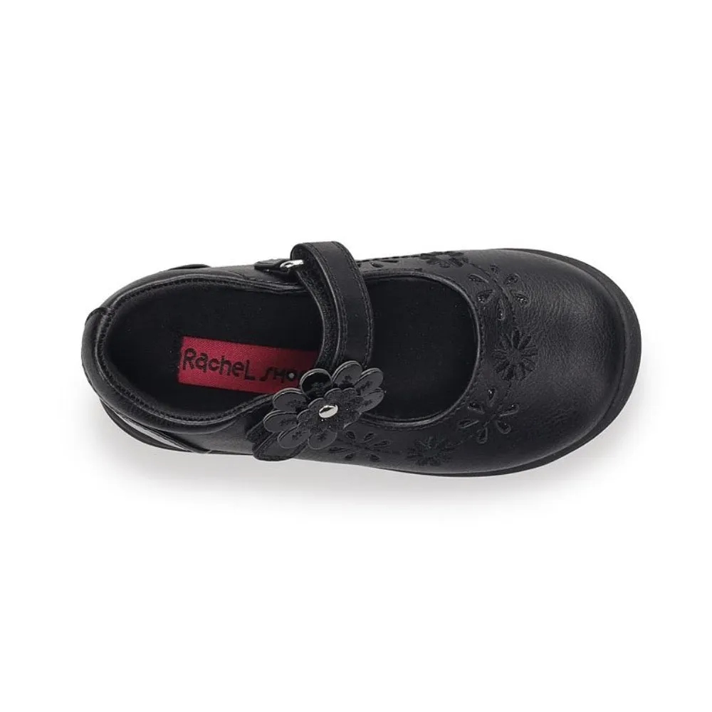 Soft Mary Jane Flat Shoes Valencia Imports (Rachel Shoes) Toddler Girls Briar Mary Jane w/ Velcro Strap Black Patent