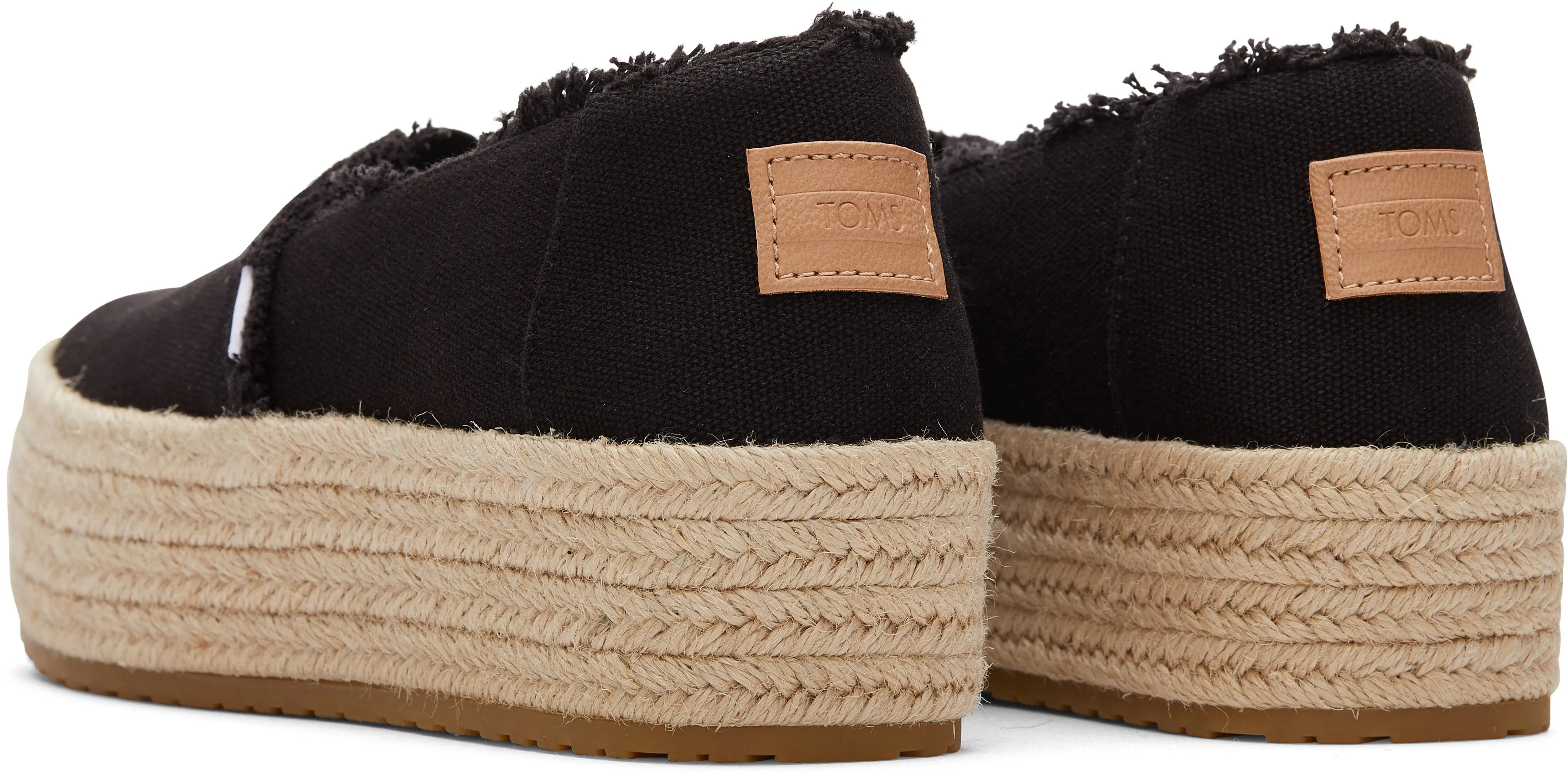 Valencia Platform Espadrille - Black Canvas Penelope Espadrilles