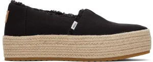 Low Espadrilles Sandals Valencia Platform Espadrille - Black Canvas