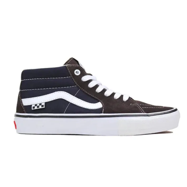 Vans Skate Grosso Mid (Dark Brown / Navy) Sustainable Skate Shoes