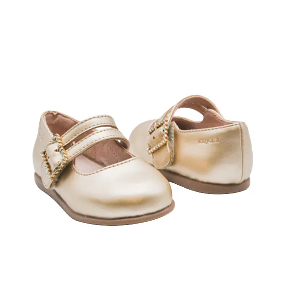 Mayoral Girls Shoe 42561 Gold Rothy Mary Jane Shoes