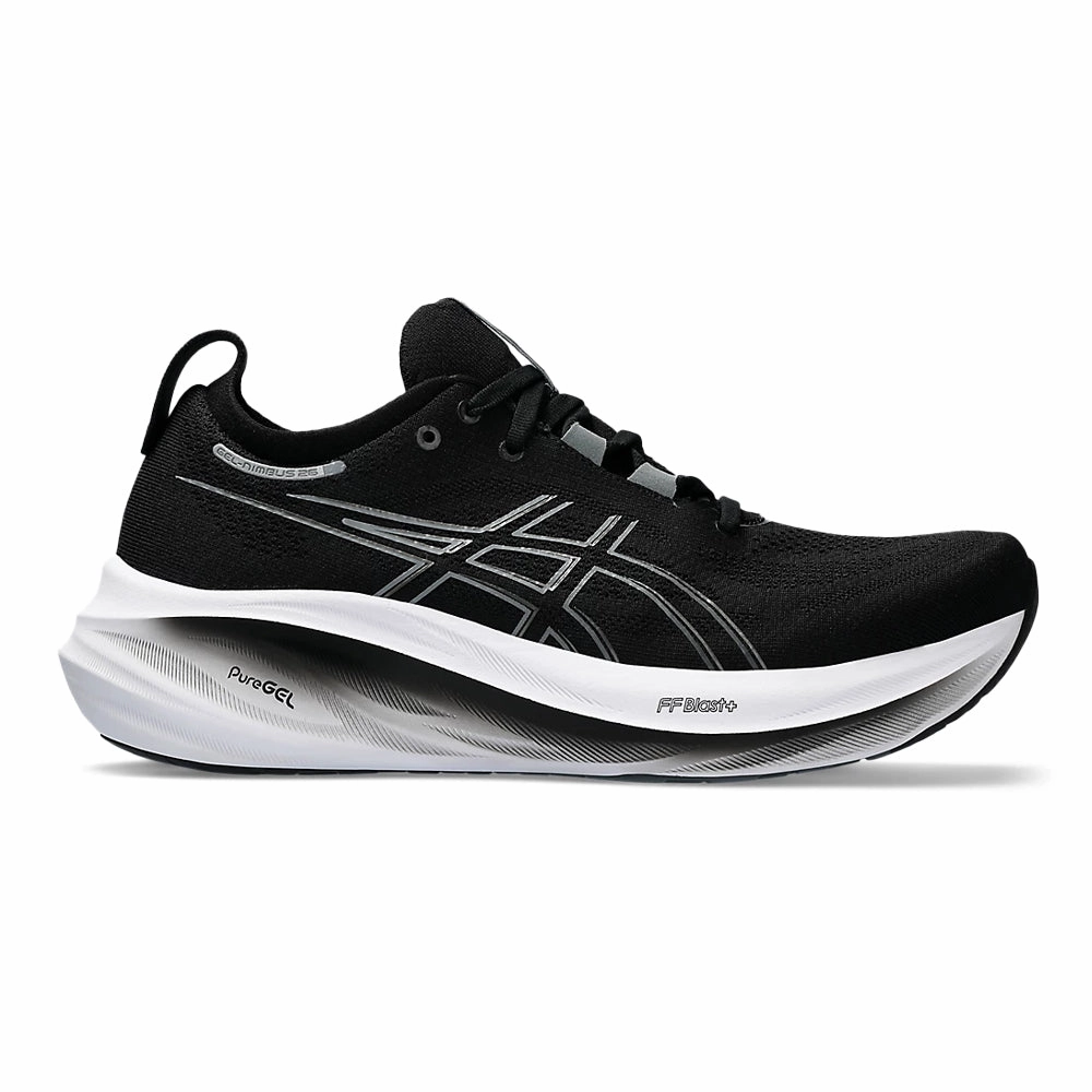 Men's Asics GEL-Nimbus 26, Black/Graphite Grey, 8.5 D Medium Asics Metarise Shoes